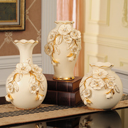 欧式简约花瓶摆件客厅，创意插花陶瓷大号餐桌，干花花瓶家居装饰品