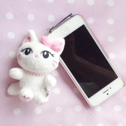有猫优选 韩国可爱毛绒猫咪手机防尘塞肉球ipad苹果通用型吊坠喵