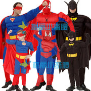 万圣节儿童超人服装化装舞会派对男女童超人亲子演出服装