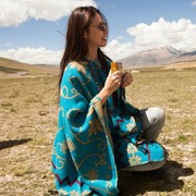 尼泊尔披肩外套秋冬季羊毛西藏民族风围巾女夏天超大斗篷加厚两用