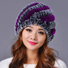韩版保暖皮草兔毛帽子獭兔毛菠萝帽冬季帽子整皮编织女帽圆帽