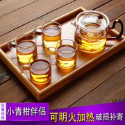 加厚玻璃茶具花茶壶套装整套耐热全玻璃过滤红茶功夫泡茶器家用