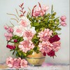 欧式丝带绣挂画玫瑰，花开花瓶花卉客厅，花卉彩印非十字秀