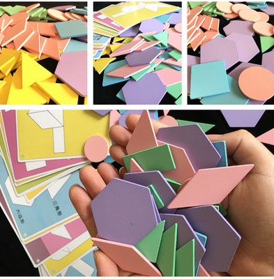 F幼儿童拼图七巧板力玩具2345岁男女孩早教认知形M状木质