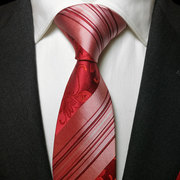 ptahatum宴会领带真丝领带男桃红色花纹正装商务结婚领带套装