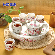 陶瓷双层杯套装景德镇功夫茶具茶壶，茶杯子茶盘整套配件