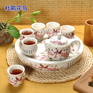 2023l整套景德镇陶瓷，双层茶具套装青花瓷茶海茶盘，功夫茶杯花