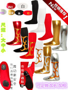 民族舞蹈靴套舞蹈鞋套高弹力红色花纹氨纶蒙古藏族舞蹈军旅迷彩袜