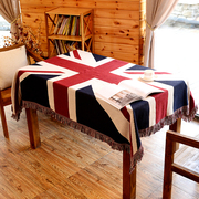 米字旗纯棉线毯沙发巾北欧时尚沙发，毯床尾毯桌布，地毯单双人(单双人)沙发垫