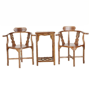 古典明清中式仿古家具，休闲实木椅子三角情侣，椅老式会客桌椅几