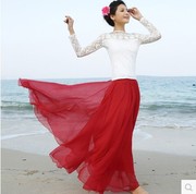 波西米亚大摆半身长裙夏8米拖地沙滩裙，雪纺纱裙半裙显瘦仙女裙子