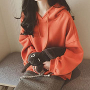 2016秋季韩国原宿风bf蝙蝠袖连帽套头宽松卫衣女韩版潮学生带帽