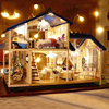 手工创意diy小屋圣诞节阁楼，制作拼装小房子模型，大别墅生日礼物女