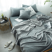 科莎北欧金貂绒毛毯纯色简约午睡双面休闲毯双人保暖毯懒人毯绒毯