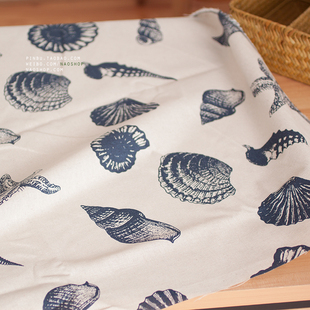 日韩风格棉麻布料海螺沙，发布亚麻桌布抱枕，窗帘手工加厚布料新
