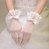 2023秋冬季蕾丝花边，新娘白色红色婚纱礼服，结婚短款手套女韩式