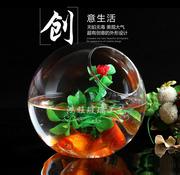 欧式创意开口透明玻璃花瓶鱼缸水培花器现代简约家居饰品鱼缸