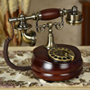 实木仿古复古转盘电话机，老式家用座机欧式美式简约古典插卡电话