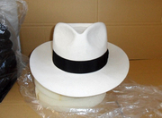 100%羊毛礼帽迈克尔杰克逊白色，帽子上海滩大檐羊毛呢帽子