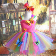 童装六一舞蹈演出服装女童花仙子蓬蓬连衣裙影楼拍照艺术服装礼服