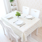 白色桌布蕾丝长方形防水pvc田园粉红色韩式小清新文艺桌布餐桌垫