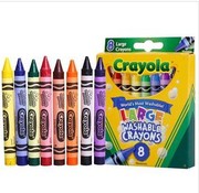 美国绘儿乐Crayola8色儿童绘画填色可水洗大蜡笔52-3280