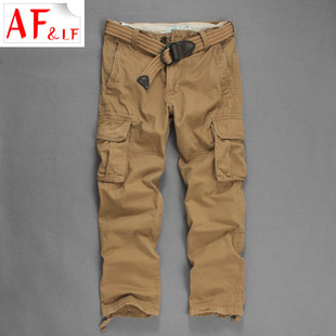 AF＆LF重磅美式工装裤男宽松潮牌纯棉大码休闲长裤直筒多口袋加厚