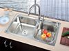 家用水槽双槽一体成型304不锈钢加厚拉丝，洗菜盆厨房碗池