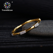 law珠宝18k金钻石(金钻石，)戒指女款求婚情侣，订婚戒指时尚排钻女戒定制