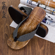 cos男士日式木屐拖鞋时尚，木板人字拖木屐，鞋钉扣木鞋人字男