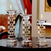 欧式单头两用水晶蜡烛台现代家居，饰品样板房软装婚庆摆件
