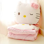 粉猫抱枕空调被抱枕两用办公室，沙发飘窗靠垫靠枕，午睡枕午休被礼物