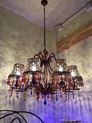 波西米亚吊灯彩色水晶，复古铁艺创意卧室餐厅大堂，酒店咖啡厅吧台灯