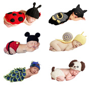 处理 5款起售 儿童摄影服装宝宝拍照服饰毛线编织动物造型套