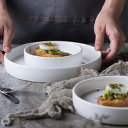 陶瓷圆盘子菜盘家用创意，欧式披萨盘子西餐盘，烘焙焗饭盘蛋糕圆碟子