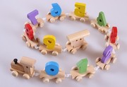 幼得乐木质形状拆装数字小火车，3456半岁宝宝认数识颜儿童火车玩具