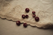 深红水洗绒可爱花朵纽扣，布包扣童装，衬衫毛衣扣子发饰平扣
