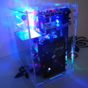 diy亚克力有机玻璃全透明电脑机箱水晶主机箱，个性立式matx全封闭
