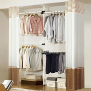 韩式简易组合衣柜室内落地置物布衣柜(布衣柜，)钢架粗折叠组合架收纳储物柜