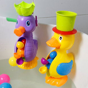 宝宝洗澡玩具套装大黄鸭子水车转转乐儿童戏水玩具水车女孩男孩