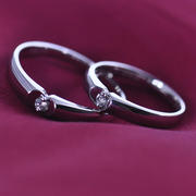 梦克拉铂金钻石戒指情侣对戒钻戒，钻石对戒情侣，款结婚对戒铂金对戒
