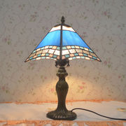 美式简约灯书房装饰卧室床头灯具地中海风格玻璃护眼温馨玻璃台灯