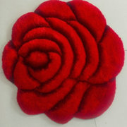 ins网红款时尚欧式加厚3d玫瑰花地毯卧室，婚房床边毯房间可爱