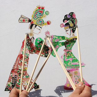 民间特色手工艺品皮影戏人偶，套装纪念品送外国人的中国小