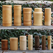 便携竹茶叶罐子密封竹筒小号，储茶叶盒竹木，醒茶叶桶大号包装竹杯