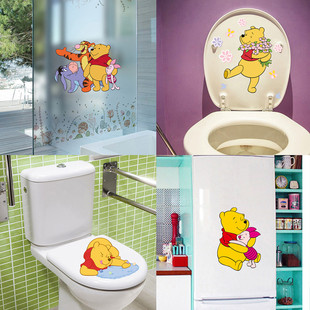 维尼熊个性马桶贴墙贴画浴室厕所贴纸创意卫生间装饰马桶盖Winnie