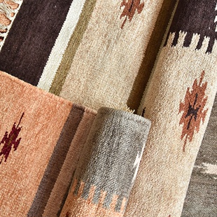 印度民族手工卧室小块进门地垫 现代几何花纹流苏北欧腈纶地毯