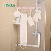 日本Fasola沐浴擦成人洗澡手套五指搓澡巾搓背拉背条长条浴花海绵