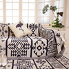 北欧现代沙发罩单人沙发巾黑白，薄毯地毯沙发套盖巾几何简约薄地毯