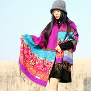 秋冬季仿羊毛尼泊尔民族风加大加厚保暖防晒女士围巾披肩丽江旅行